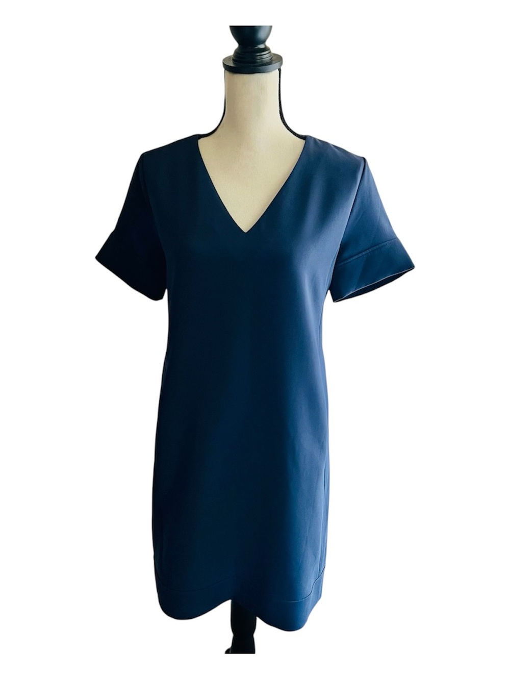 Theory Navy V-Neck Banded Shift Dress 6
